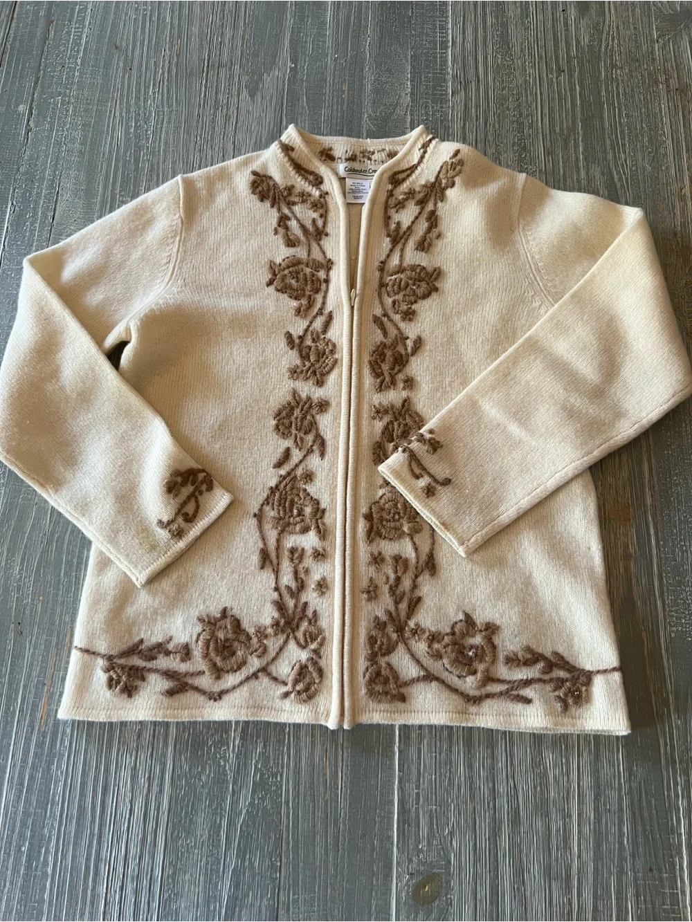 Coldwater Creek cream zip